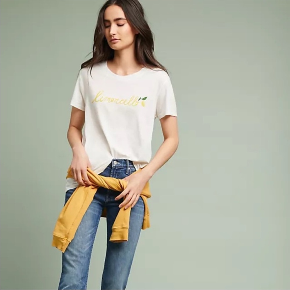 Mate the Label for Anthropologie Limoncello White Tshirt